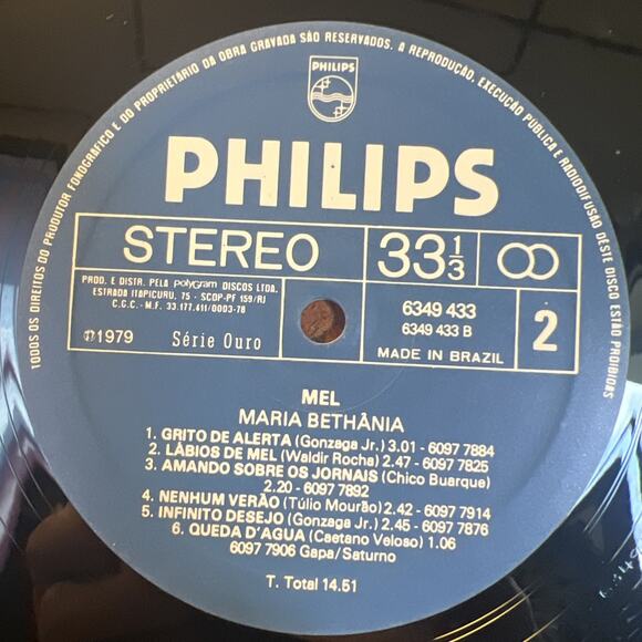 Maria Bethania MEL Philips 1979 LP BRAZIL - AWESOME - Ultrasonic Clean, EX / NM! - Picture 5 of 9